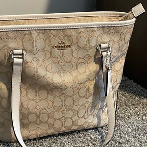 Coach Tan Signature Tote Bag